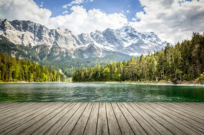 Dock On Lake Mountains