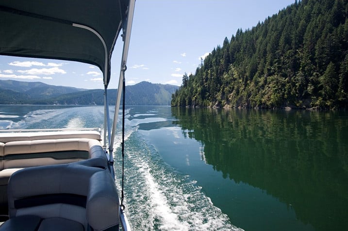 Pontoon Boat On Lake