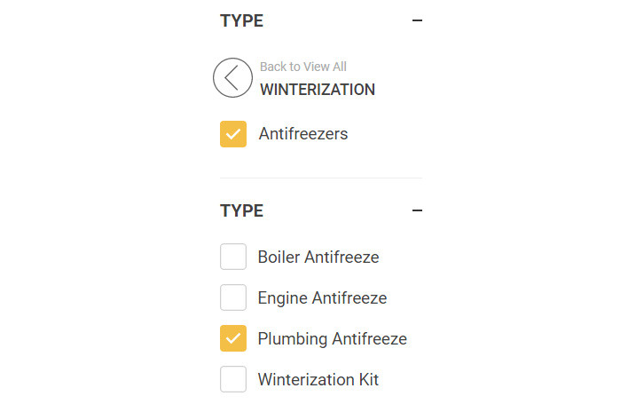 Antifreeze Page Refine Search Menu