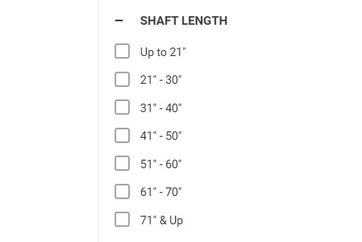 Shaft Length Menu