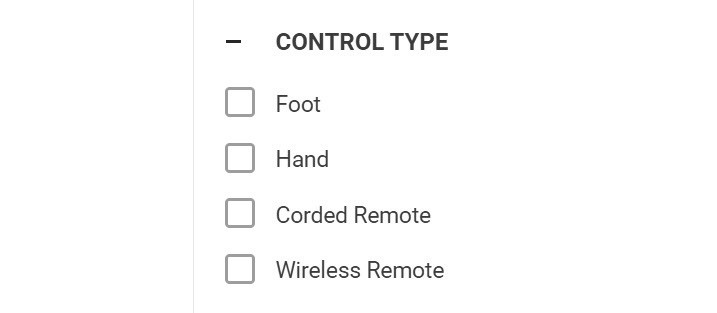 Control Type Menu