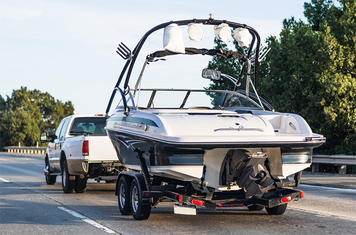 Car Pulling Boat Trailer