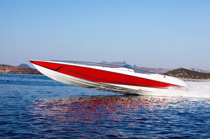 Racing Boat Speeding