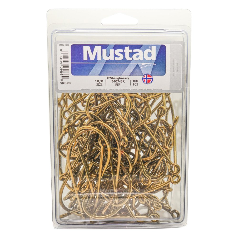 Mustad® - O'Shaughnessy Bronze Hooks, 100 Pieces 