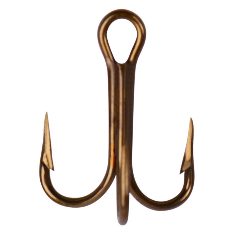 Mustad® 3551-BR-8/0-25 - 8/0 Size Bronze Treble Hooks, 25 Pieces